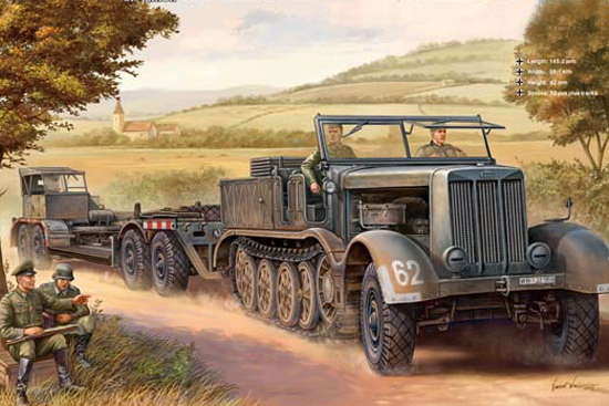 07275  техника и вооружение  18 Ton Heavy Half-Track Sd.Kfz.9 and Tank Transporter Sd.Ah.116  (1:72)