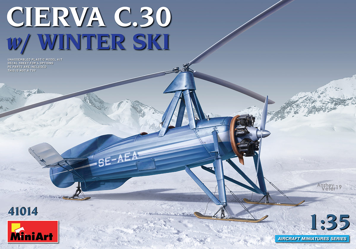 41014  авиация  CIERVA C.30 w/ WINTER SKI  (1:35)