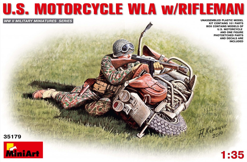 35179  техника и вооружение  U.S. MOTORCYCLE WLA w/RIFLEMAN  (1:35)