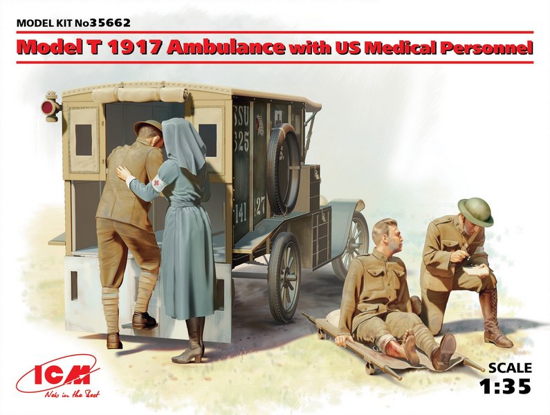 35662  техника и вооружение  Model T 1917 Ambulance with US Medical Personnel  (1:35)