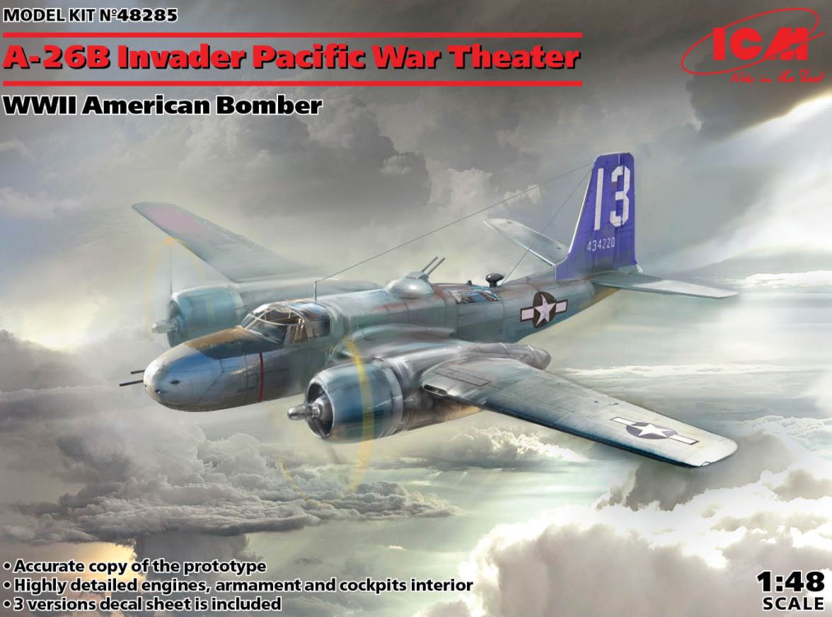 48285  авиация  A-26В Invader Pacific War Theater, WWII American Bomber  (1:48)