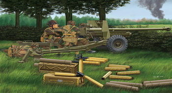 CB35168  техника и вооружение  OQF 6 Pdr Anti-Tank Mk.IV on Carriage Mk.III (Airborne) w/Crew (1:35)