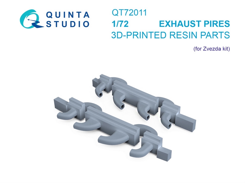 QT72011  дополнения из смолы  Выхлопные патрубки Яковлев-1 (Звезда)  (1:72)