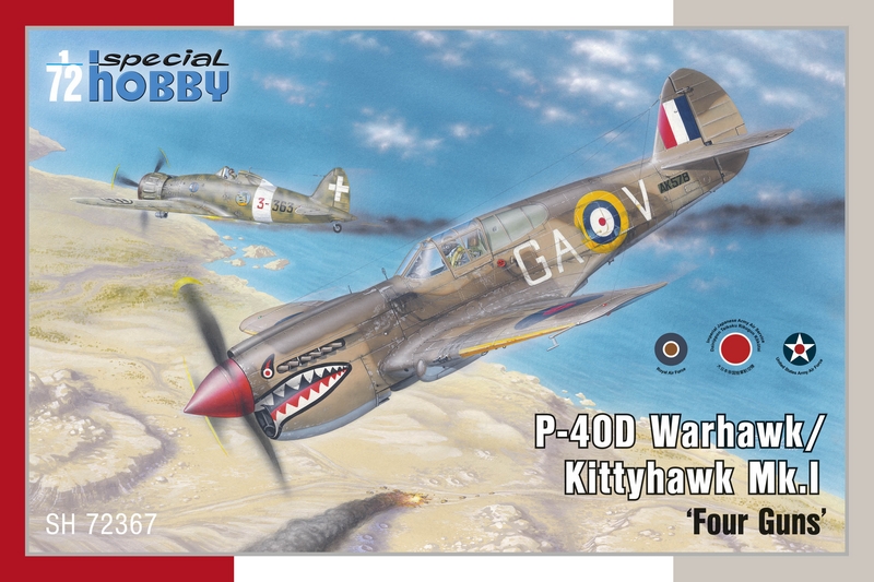 SH72367  авиация  P-40D Warhawk/Kittyhawk Mk.II "Four Guns"  (1:72)