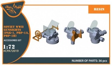 CPA72019  дополнения из смолы  Прицелы ПАК-1, ПБП-1а, ПБП-1б  (1:72)