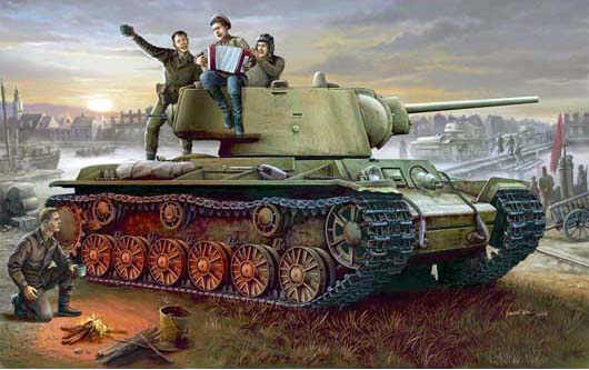 00360  техника и вооружение  КВ-1 модель 1942 г. c легкой башней (1:35)