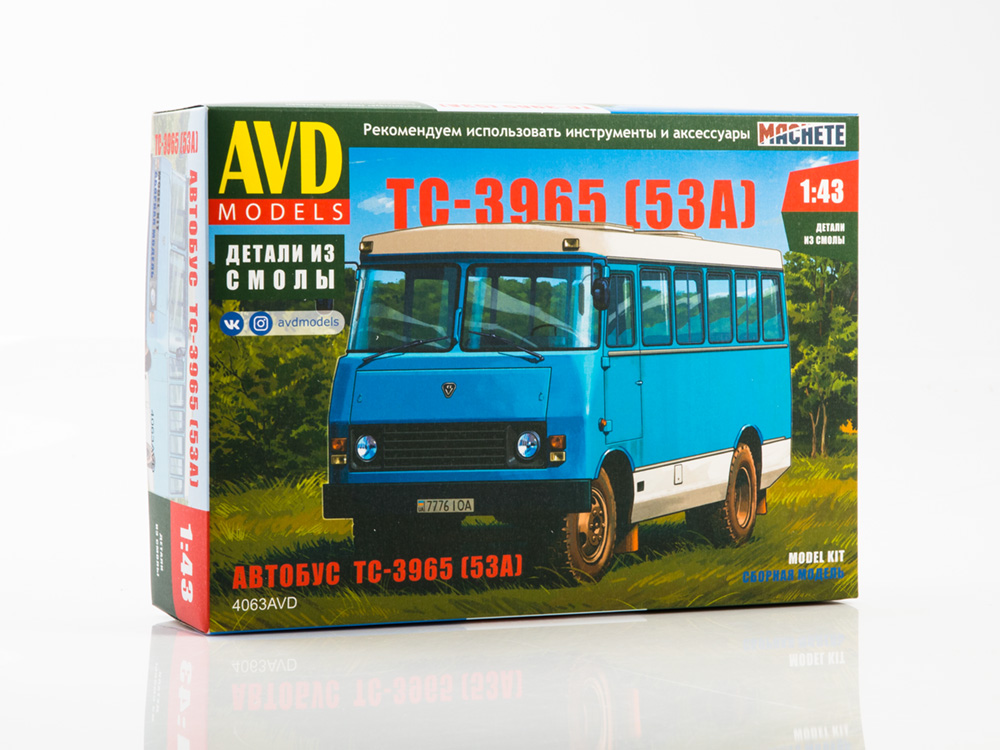4063AVD  автомобили и мотоциклы  Автобус ТС-3965  (1:43)