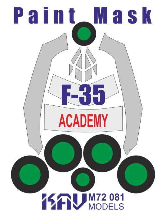 KAV M72 081  инструменты для работы с краской  Окрасочная маска на F-35A (Academy)  (1:72)