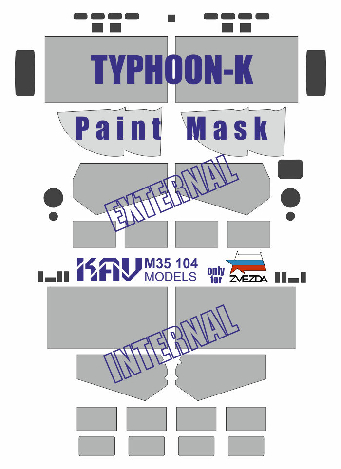 KAV M35 104  Маски окрасочные  Маска на остекление Тайфун-К (Звезда)  (1:35)