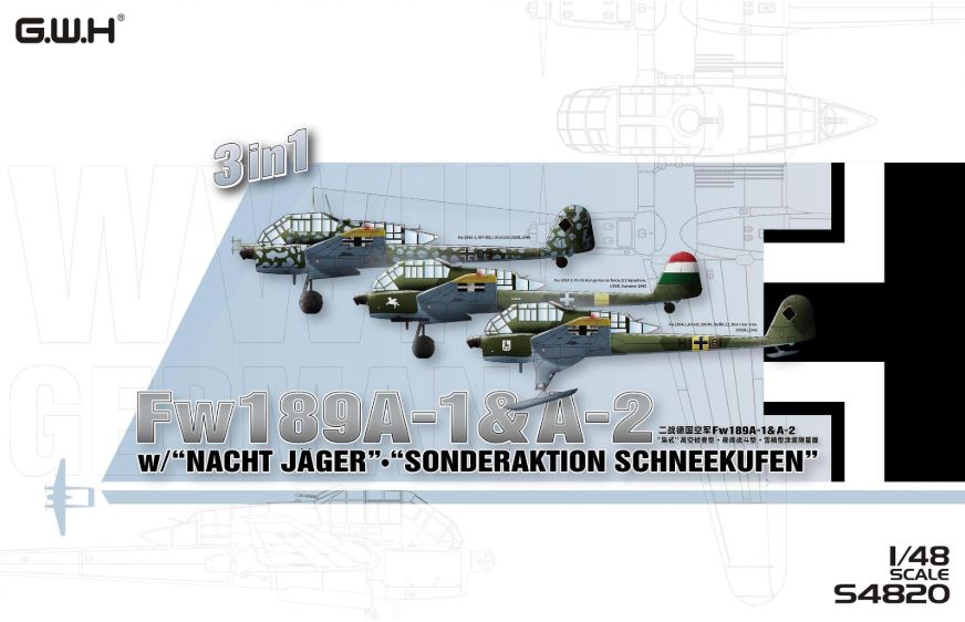 S4820  авиация  Fw 189A-1 & A-2 /w "Nacht Jager"-"Sonderaktion Schneekufen" 3in1  (1:48)