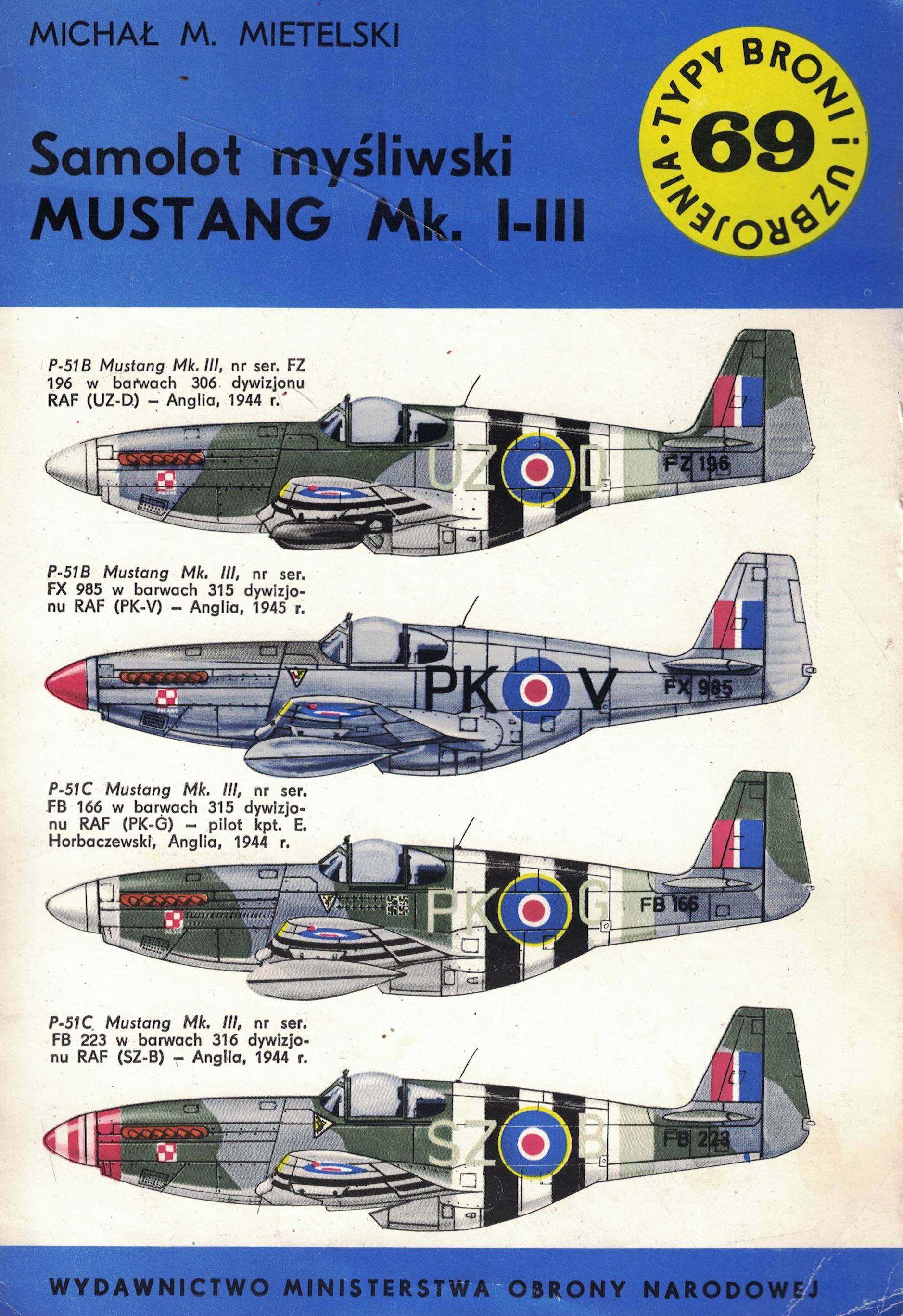 5090260  Mietelski M.  Samolot mysliwski Mustang Mk. I-III