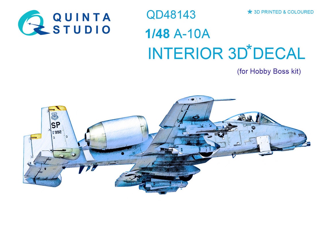 QD48143  декали  3D Декаль интерьера кабины A-10A (HobbyBoss)  (1:48)