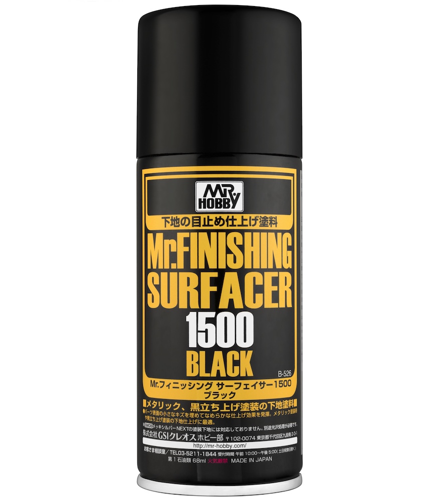 B-526  краска  грунтовка в баллончиках  Mr.FINISHING SURFACER 1500 BLACK 170мл