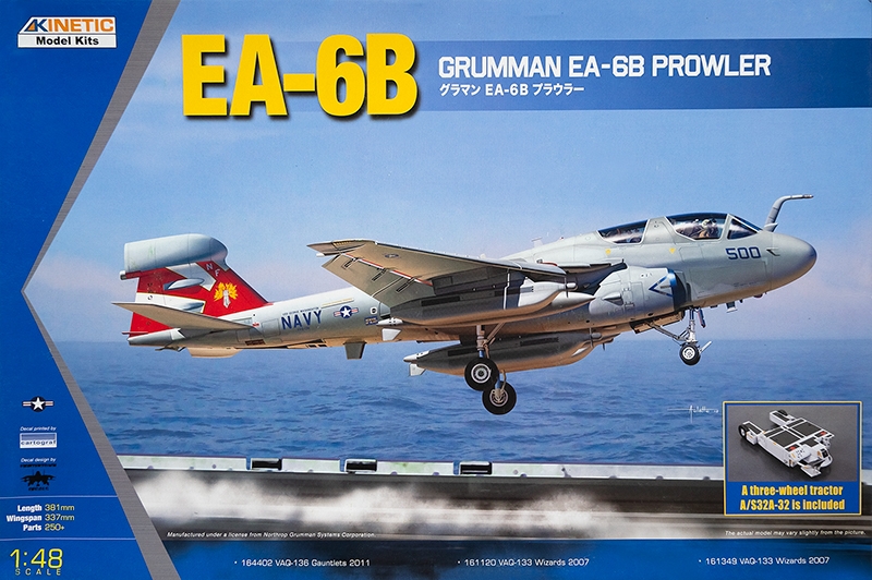 K48044  авиация  EA-6B w/ three-wheel tractor A/S32A-32  (1:48)