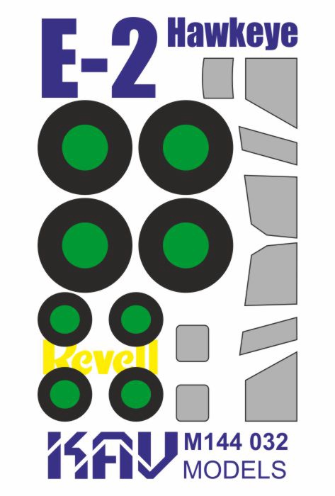 KAV M144 032  инструменты для работы с краской  Окрасочн. маска E-2 Hawkeye (Revell/Academy) (1:144)