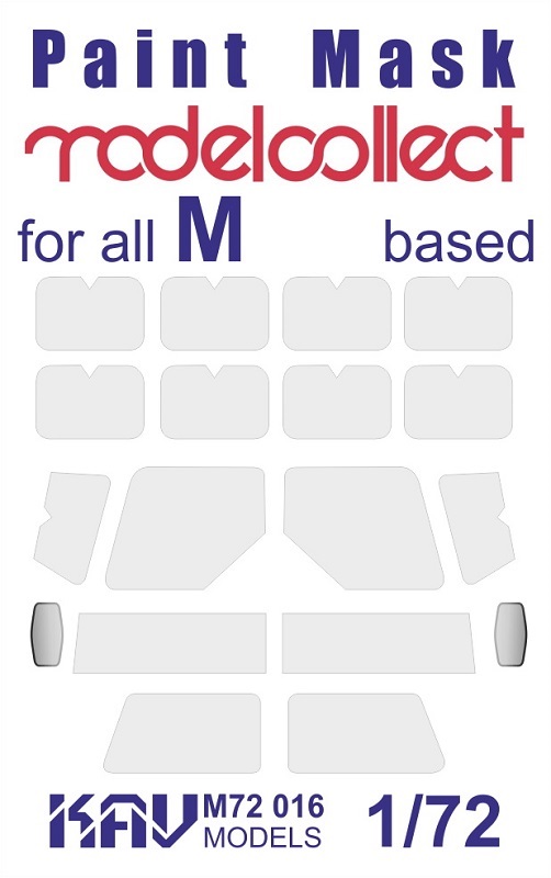 KAV M72 016  инструменты для работы с краской  Маска для всех моделей на базе Минского шасси  (1:72)