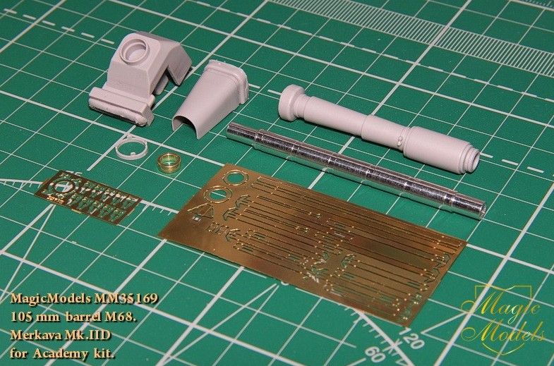 MM35169  стволы  металлические  105mm barrel IMI for Merkava Mk.IID (Academy)  (1:35)