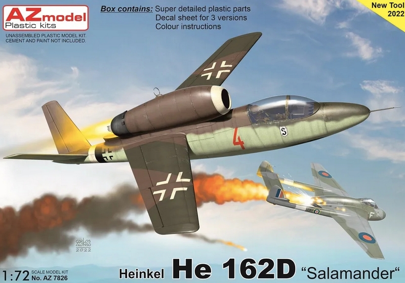 AZ7826  авиация  He-162D "Salamander"  (1:72)