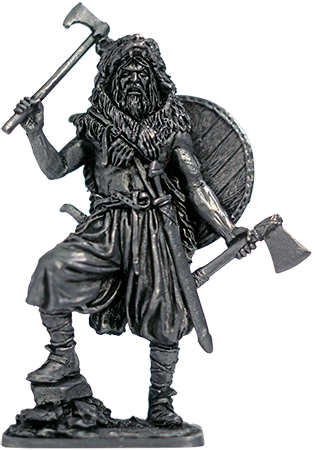 308 M  миниатюра  Варяжский воин-берсерк. Русь, 10 век