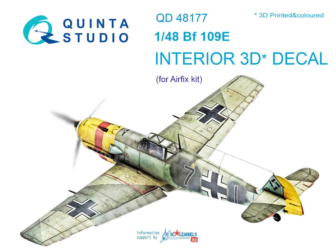 QD48177  декали  3D Декаль интерьера кабины Bf 109E (Airfix)  (1:48)