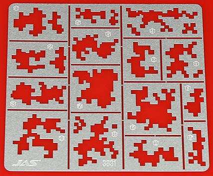 3831  инструменты для работы с краской  Трафарет цифровой камуфляж мелкий.