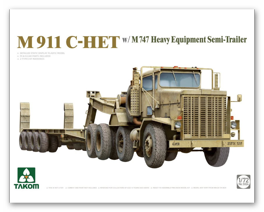 5024  техника и вооружение  M911 C-HET w/ M747 Heavy Equipment Semi-Trailer  (1:72)