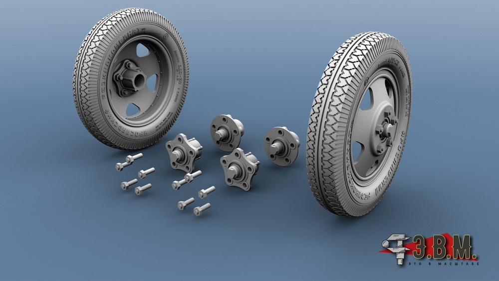 RS35094  дополнения из смолы  Колеса 6.00-20 "Резинообъединение" пушек, артпередков, кухонь  (1:35)
