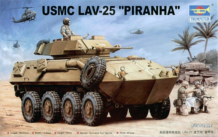 00349  техника и вооружение  БТР USMC LAV-25 "Piranha"  (1:35)