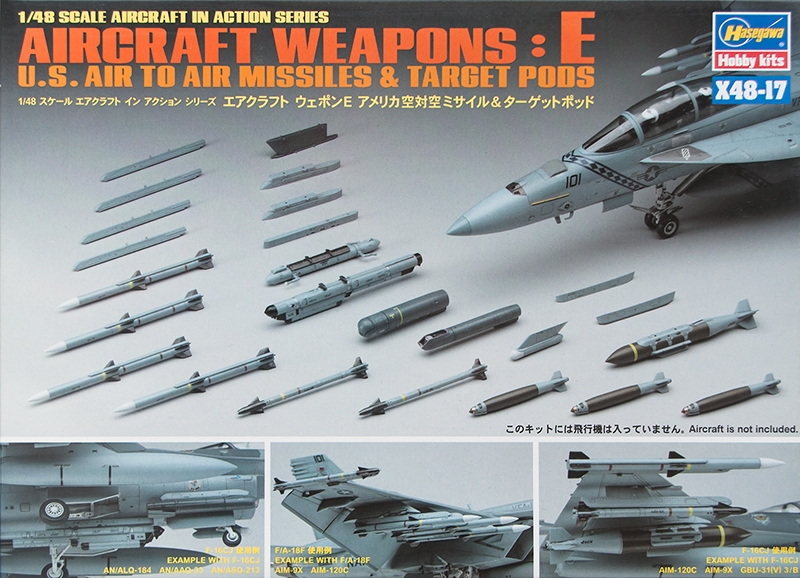 36117  дополнения из пластика  Aircraft Weapons: E. U.S. Air to Air Missiles & Target Pods  (1:48)