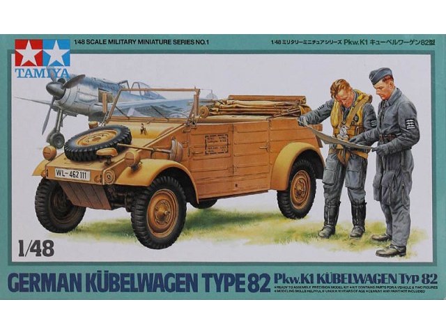 32501  техника и вооружение  Kubelwagen type 82 (+ 2 фигуры)  (1:48)