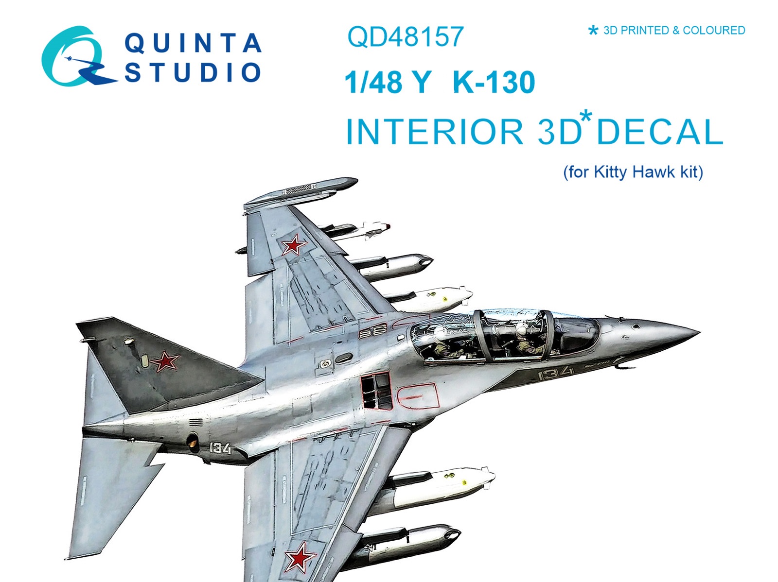 QD48157  декали  3D Декаль интерьера кабины Я-130 (KittyHawk)  (1:48)