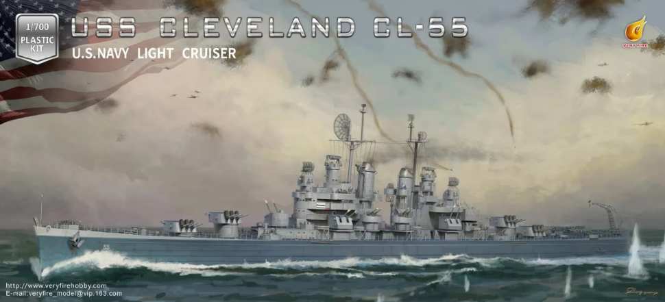 VF700920  флот  US Navy Light Cruiser USS Cleveland CL-55  (1:700)