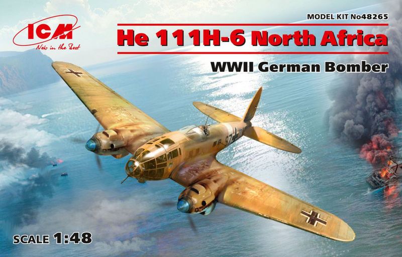 48265  авиация  He 111H-6 North Africa, WWII German Bomber  (1:48)