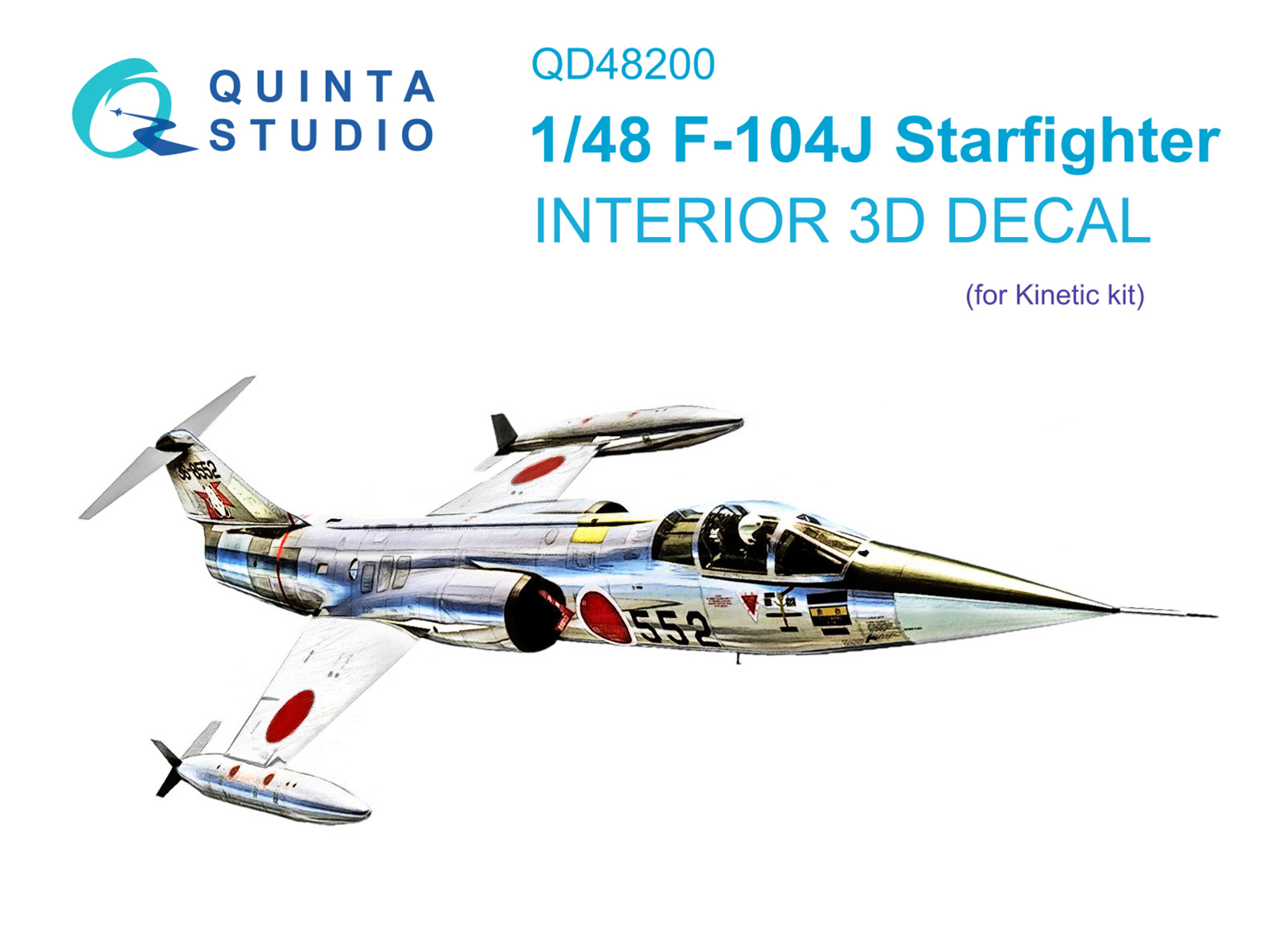 QD48200  декали  3D Декаль интерьера кабины F-104J (Kinetic)  (1:48)