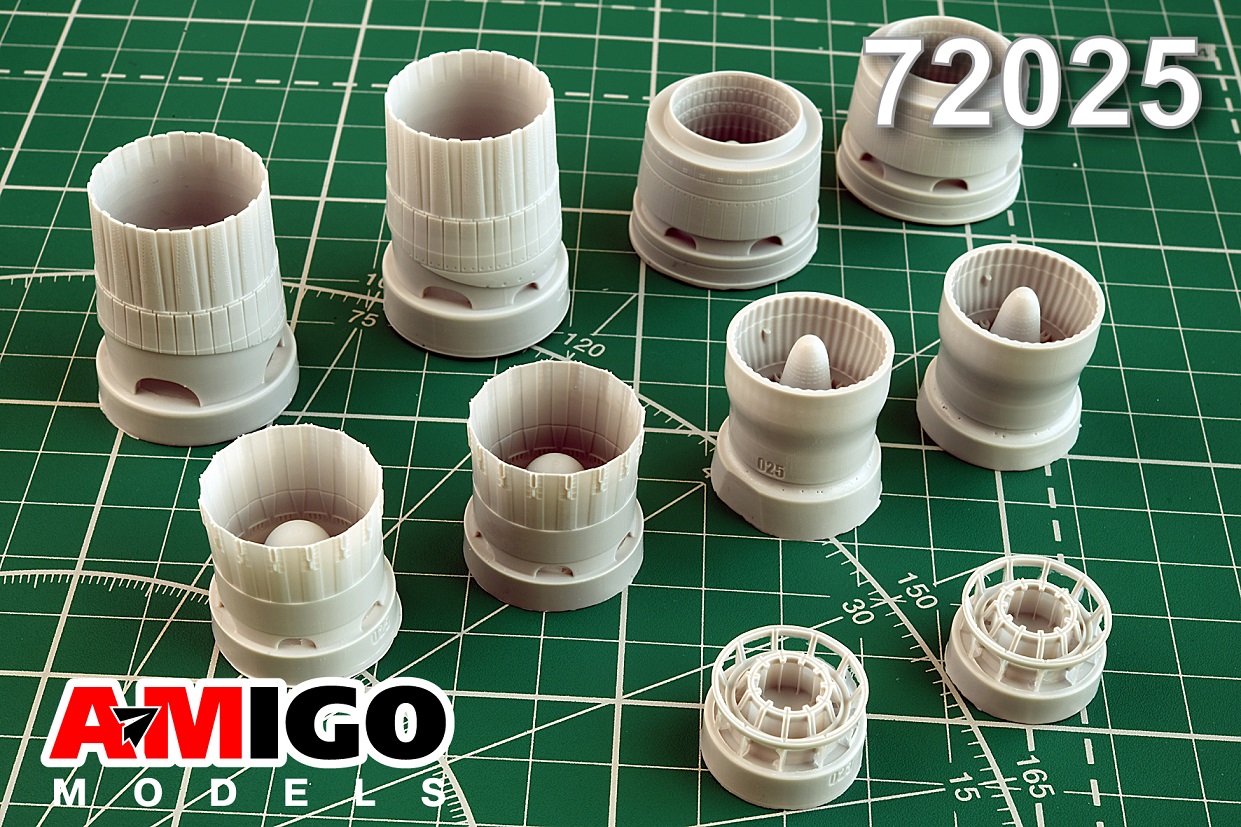 AMG 72025  дополнения из смолы  Сопло двигателя АЛ-41Ф1С для С-35С (2шт. для Hasegawa)  (1:72)