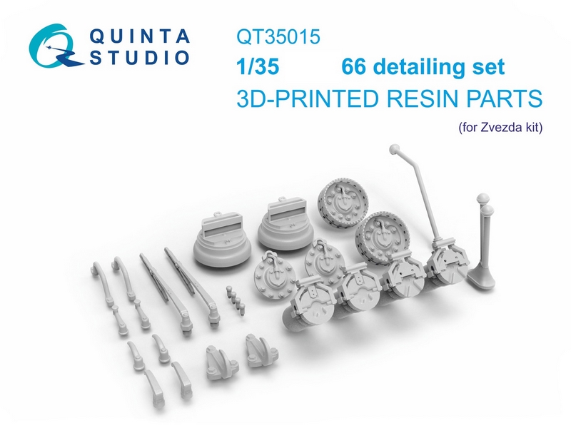 QT35015  дополнения из смолы  Деталировочный набор для Горький-66 (Звезда)  (1:35)