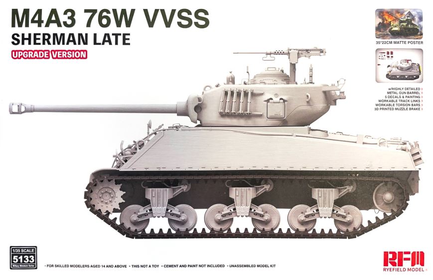 RM-5133  техника и вооружение  M4A3 Sherman 76W VVSS Late Upgrade Version  (1:35)