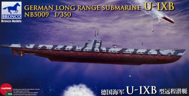 NB5009  флот  German Long Range Submarine Type U-IXB (1:350)