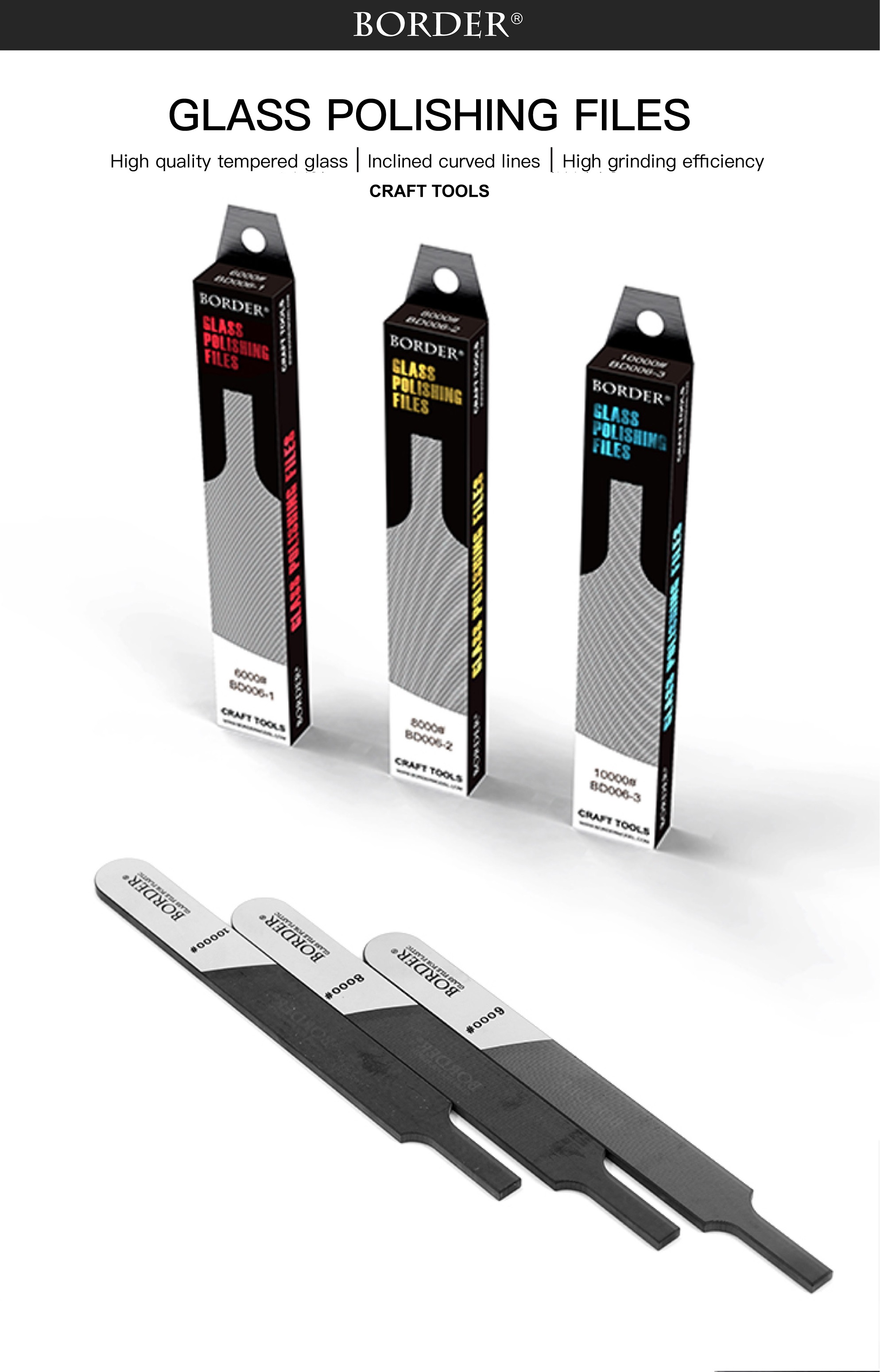 BD0006-2  ручной инструмент Надфиль из закалённого стекла. Зернистость 8000#