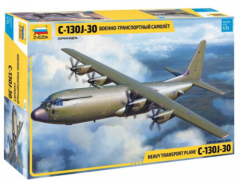 7324  авиация  Военно-транспортный самолет С-130J-30  (1:72)