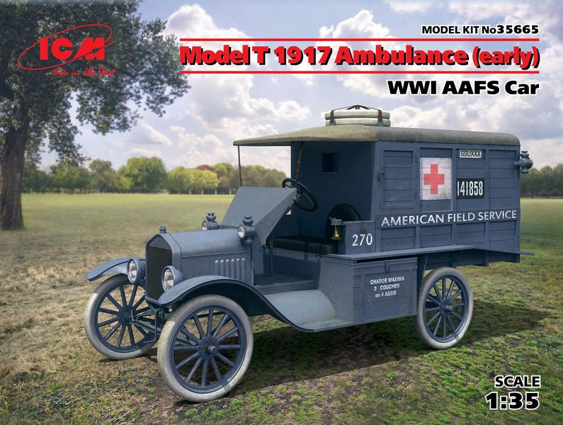 35665  техника и вооружение  Model T 1917 Ambulance (early) WWI AAFS Car   (1:35)