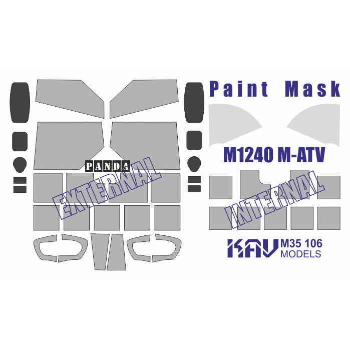 KAV M35 106  Маски окрасочные  Маска на M-1240 M-ATV (Panda)  (1:35)