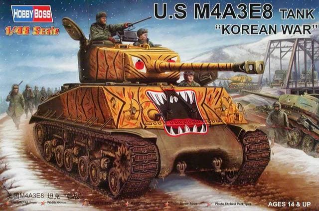 84804  техника и вооружение  U.S. M4A3E8 Tank Korean War  (1:48)