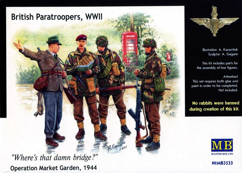 MB3533   фигуры  Английские парашютисты 44г.Набор 1 (1:35)