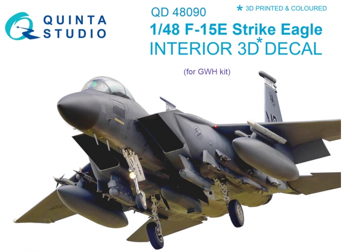 QD48090  декали  3D Декаль интерьера кабины F-15E (GWH)  (1:48)