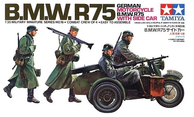 35016  техника и вооружение  German Motorcycle B.M.W. R75 with Side Car  (1:35)