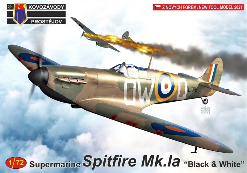 KPM0263  авиация  Spitfire Mk.Ia "Black & White”  (1:72)