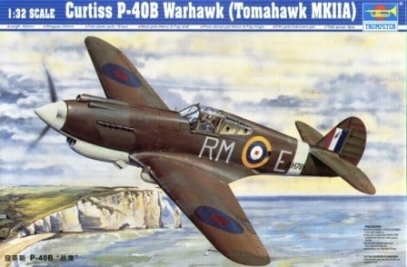 02228  авиация  Curtiss P-40B Warhawk (Tomahawk MKIIA)  (1:32)