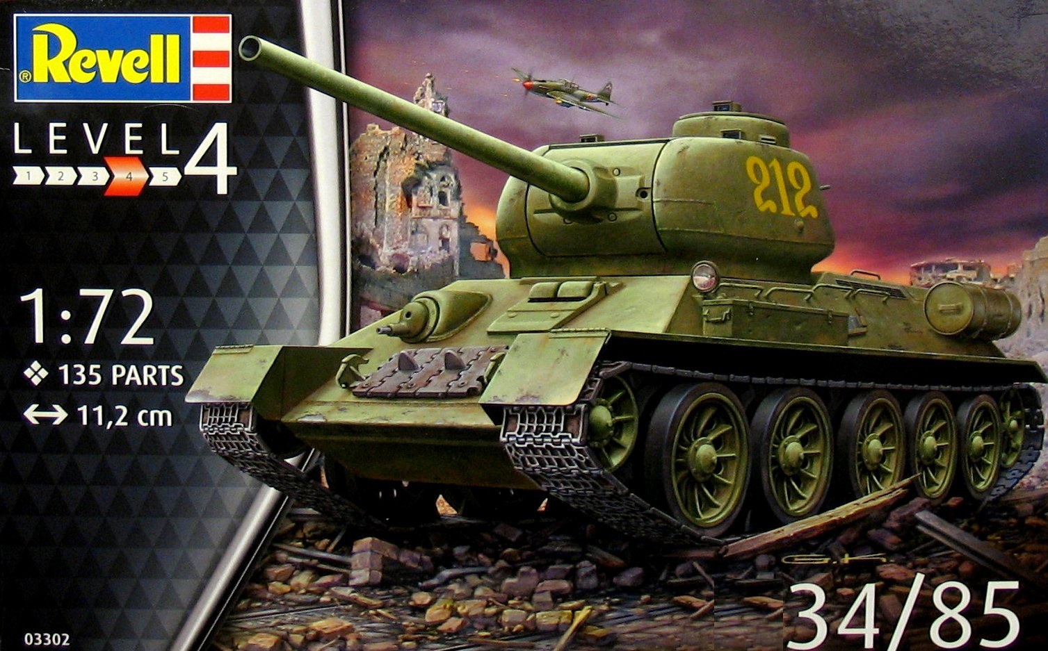 03302  техника и вооружение  Танк-34/85  (1:72)