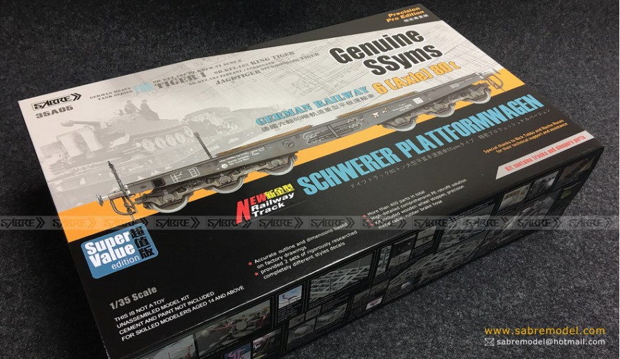 35A05-SVP  техника  и вооружение  Schwerer Plattformwagen SSyms 6(Axle) 80t Super value edit  (1:35)